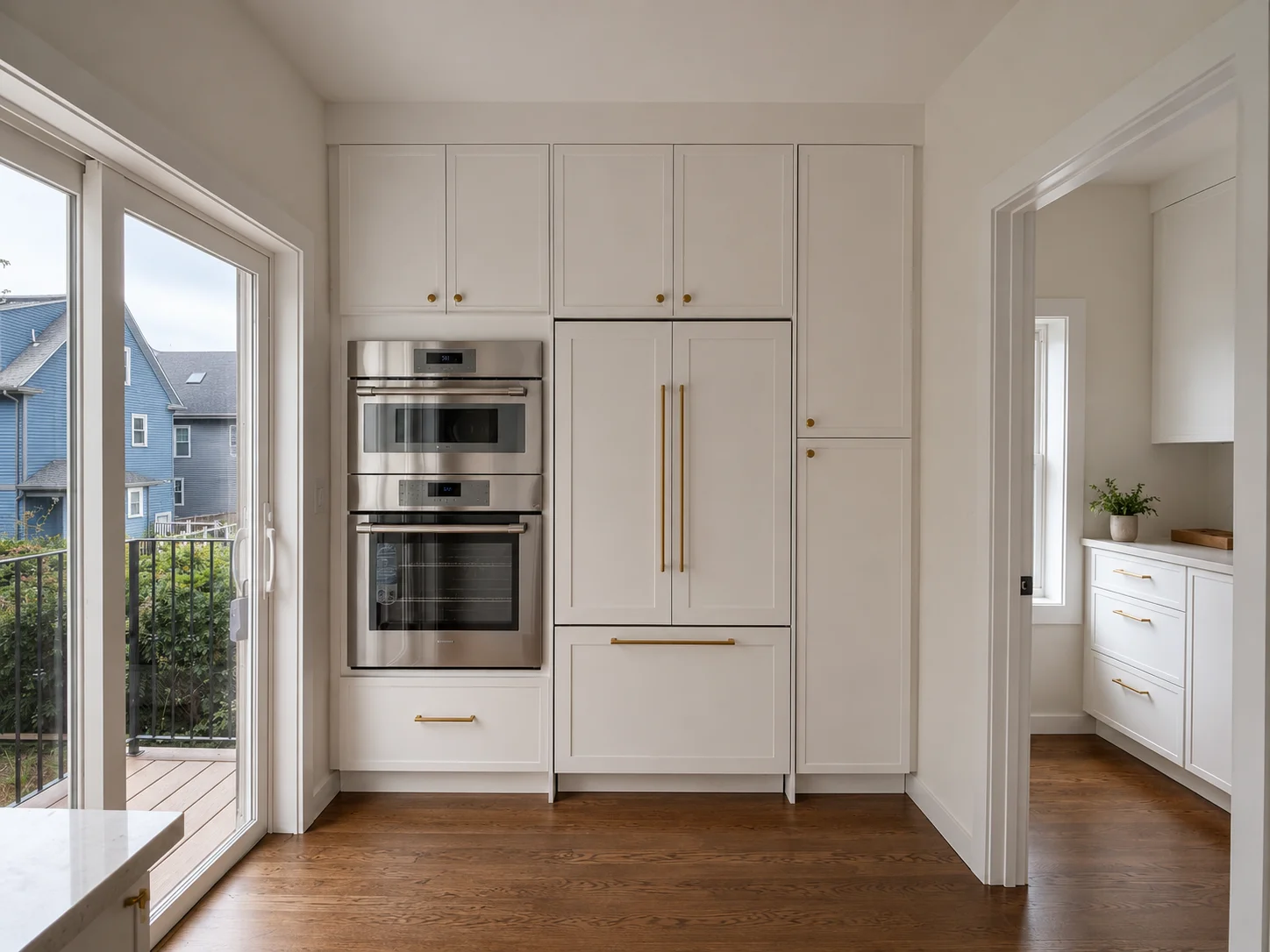 Kitchen appliances and rear deck access